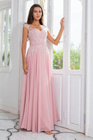 Load image into Gallery viewer, Pink Beaded Chiffon Mother of the Bride Dress