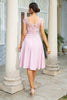 Load image into Gallery viewer, Pink Chiffon Mother of the Bride Dress with Lace