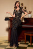 Load image into Gallery viewer, Sequins Black Long 1920s Dress