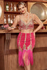 Load image into Gallery viewer, Two Pieces Fuchsia Gatsby 1920s Flapper Dress With Fringes