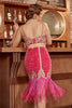 Load image into Gallery viewer, Two Pieces Fuchsia Gatsby 1920s Flapper Dress With Fringes