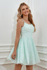Load image into Gallery viewer, Light Green Sequins A-Line Lace-Up Short Formal Dress