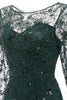 Load image into Gallery viewer, Dark Green Long Sleeves Beading Mother of Bride Dress