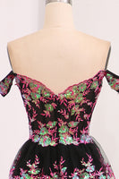 Load image into Gallery viewer, Sparkly Black Pink Tiered A-Line Long Formal Dress with Lace