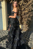 Load image into Gallery viewer, Black Off The Shoulder Tiered Formal Dress