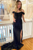 Load image into Gallery viewer, Orange Corset Off the Shoulder Long Formal Dress with Slit