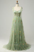 Load image into Gallery viewer, Lilac Embroidery Corset Long Formal Dress