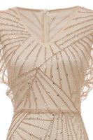 Load image into Gallery viewer, Sheath V Neck Light Khaki Mother of the Bride Dress with Beading