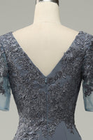 Load image into Gallery viewer, Grey Appliques Mother of Bride Dress