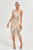 Load image into Gallery viewer, Black Spaghetti Straps Gatsby Fringed Flapper Dress