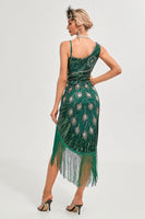 Load image into Gallery viewer, Black Spaghetti Straps Gatsby Fringed Flapper Dress