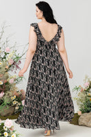 Load image into Gallery viewer, Blush Purple Flower Boho Chiffon Bridesmaid Dress