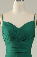 Load image into Gallery viewer, Spaghetti Straps Dark Green Long Formal Dress