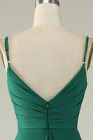 Load image into Gallery viewer, Spaghetti Straps Dark Green Long Formal Dress