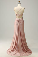 Load image into Gallery viewer, Sparkly Blush Long Formal Dress with Beading