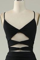 Load image into Gallery viewer, Mermaid Lace-Up Back Black Long Formal Dress