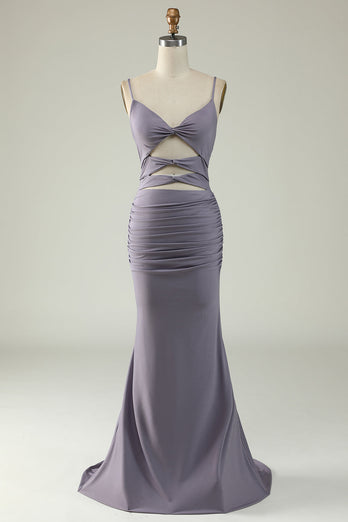 Mermaid Lace-Up Back Black Long Formal Dress