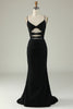 Load image into Gallery viewer, Mermaid Spaghetti Straps Grey Blue Long Formal Dress with Keyhole