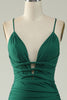 Load image into Gallery viewer, Mermaid Deep V-Neck Dark Green Long Formal Dress