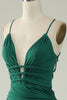 Load image into Gallery viewer, Mermaid Deep V-Neck Dark Green Long Formal Dress