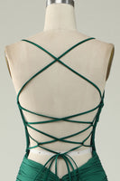 Load image into Gallery viewer, Mermaid Deep V-Neck Dark Green Long Formal Dress