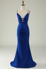 Load image into Gallery viewer, Mermaid Deep V-Neck Royal Blue Long Formal Dress