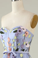 Load image into Gallery viewer, A-Line Strapless Lavender Long Formal Dress with Appliques