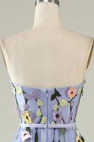 Load image into Gallery viewer, A-Line Strapless Lavender Long Formal Dress with Appliques