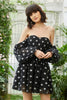 Load image into Gallery viewer, Black Off the Shoulder Stars Short Formal Dress with Detachable Sleeves