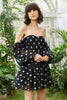 Load image into Gallery viewer, Black Off the Shoulder Stars Short Formal Dress with Detachable Sleeves