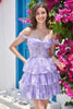 Load image into Gallery viewer, Princess A Line White Corset Tiered Short Formal Dress with Lace