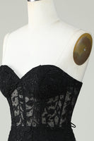 Load image into Gallery viewer, Bodycon Sweetheart Black Corset Short Formal Dress with Appliques