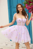 Load image into Gallery viewer, A Line Spaghetti Straps Black Short Formal Dress with Appliques