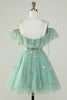 Load image into Gallery viewer, Lavender Off the Shoulder Corset Short Formal Dress with Ruffles