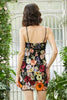 Load image into Gallery viewer, Black Spaghetti Straps Sheath Short Formal Dress with 3D Flowers