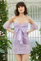 Load image into Gallery viewer, Sweetheart Purple Short Formal Dress with Appliques
