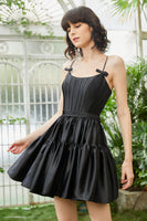 Load image into Gallery viewer, A-Line Spaghetti Straps Black Short Formal Dress