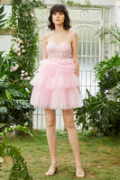 Load image into Gallery viewer, A-Line Sweetheart Pink Short Formal Dress