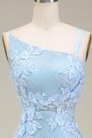 Load image into Gallery viewer, Stylish Mermaid Light Blue Long Prom Dress with Appliques