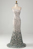 Load image into Gallery viewer, Sparkly Mermaid One Shoulder Dark Green Sequins Long Formal Dress