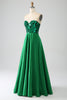 Load image into Gallery viewer, A-Line Sweetheart Dark Green Corset Formal Dress