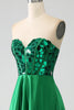 Load image into Gallery viewer, A-Line Sweetheart Dark Green Corset Formal Dress