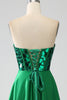 Load image into Gallery viewer, A-Line Sweetheart Dark Green Corset Formal Dress