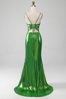 Load image into Gallery viewer, Sparkly Hot Pink Mermaid Simple Formal Dress With Slit