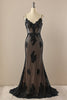 Load image into Gallery viewer, Black Spaghetti Straps Long Formal Dress with Beading