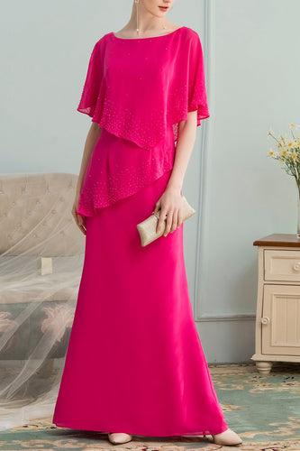 A-line Long Chiffon Mother Of The Bride Dress with Beading