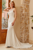 Load image into Gallery viewer, White Wedding Dress With Sweep Train