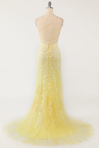 Pink Mermaid Long Formal Dress with Appliques