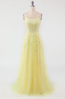 Load image into Gallery viewer, Appliques Purple Tulle Formal Dress