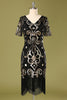 Load image into Gallery viewer, 1920s Black Sequins Flapper Dress